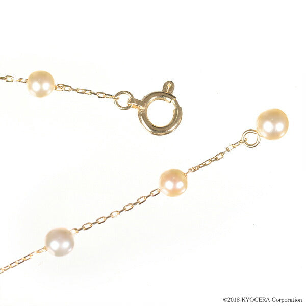 パール K14ネックレス(アコヤ真珠/ベビーパール/3.0mm~4.0mm/ステーション/6月誕生石)《WNKQ3136》