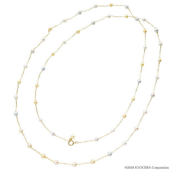 パール K14ネックレス(アコヤ真珠/ベビーパール/3.0mm~4.0mm/ステーション/6月誕生石)《WNKQ3137》