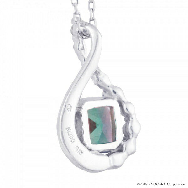 アレキサンドライト/ダイヤモンド K18ネックレス(クレサンベール/プリンセス/6月誕生石)《WPDA2900》