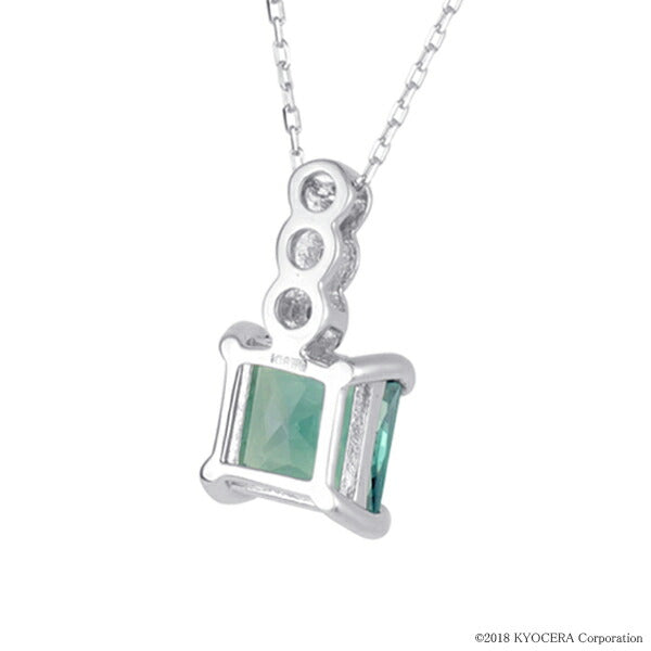 アレキサンドライト/ダイヤモンド K18ネックレス(クレサンベール/プリンセス/6月誕生石)《WPDA3143》