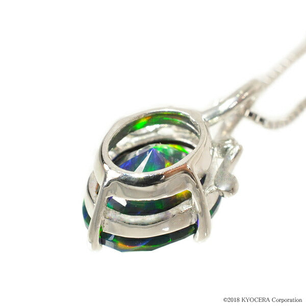 ブラックオパール K18ネックレス(クレサンベール/オーバル/10月誕生石)《WPDB2639》