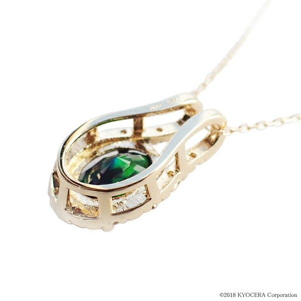 ブラックオパール/ダイヤモンド K18ネックレス(クレサンベール/オーバル/10月誕生石)《WPDB2944》