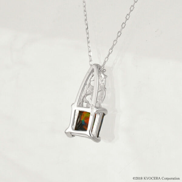 ブラックオパール K18ネックレス(クレサンベール/プリンセス/アンティーク風/10月誕生石)《WPDB2949》