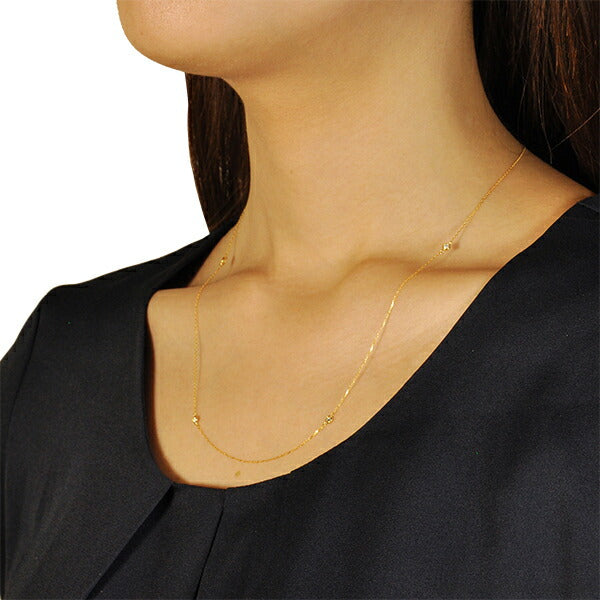 ダイヤモンド K18ネックレス(ステーション/4月誕生石)《WPDD2020》