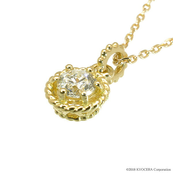 ダイヤモンド K18ネックレス(計0.12カラット/ミル打ち/4月誕生石)《WPDD2504》