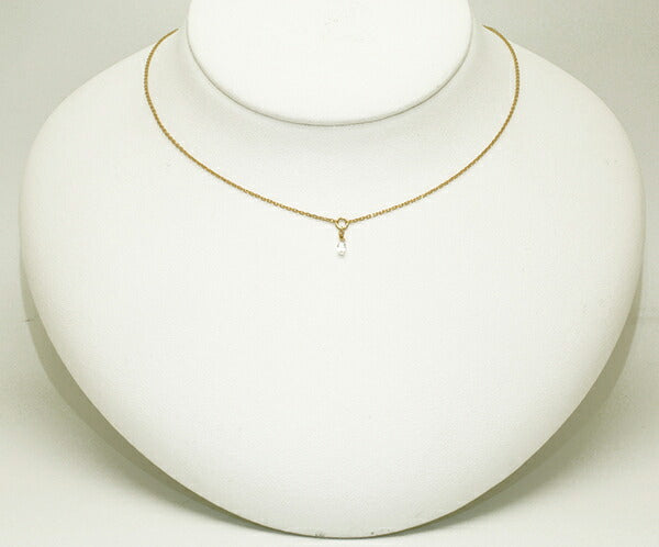 ダイヤモンド K18ネックレス(0.14カラット/ブリオレット/一粒/4月誕生石)《WPDD2532》