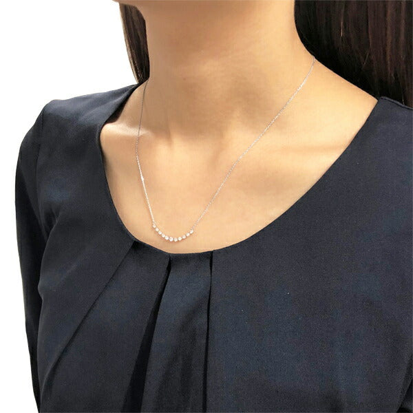 ダイヤモンド プラチナネックレス(計0.3カラット/グラデーション/4月誕生石)《WPDD2937》