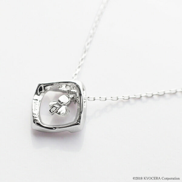 ダイヤモンド K18ネックレス(計0.11カラット/スクエア/4月誕生石)《WPDD2980》