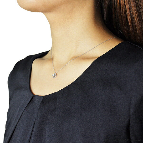 ダイヤモンド K18ネックレス(計0.11カラット/スクエア/4月誕生石)《WPDD2980》