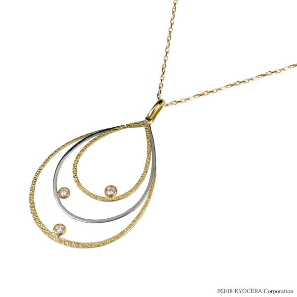 ダイヤモンド K18 /プラチナネックレス(ロング/雫モチーフ/4月誕生石)《WPDD3113》