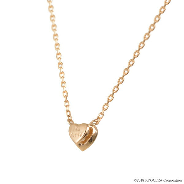 ダイヤモンド K18ネックレス(0.1カラット/FカラーUP/SI1UP/ハート/一粒/フクリン/4月誕生石)《WPDD3163》