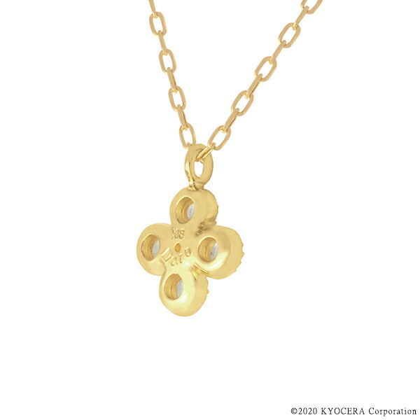 ダイヤモンド K18ネックレス(計0.1カラット/ローズカット/クローバーモチーフ/4月誕生石)