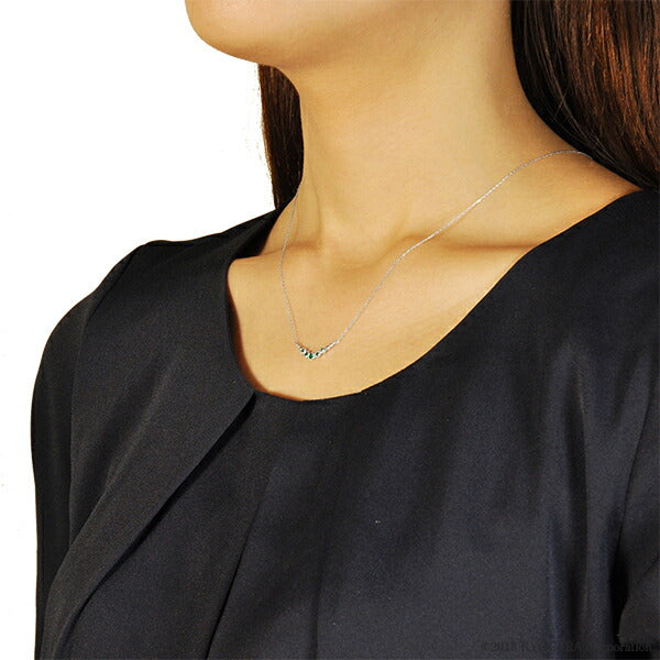 エメラルド K18ネックレス(クレサンベール/グラデーション/5月誕生石)《WPDE2835》