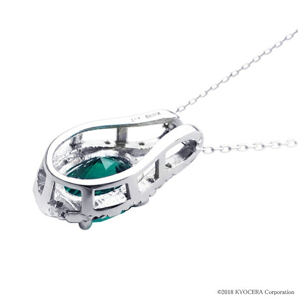 エメラルド/ダイヤモンド K18ネックレス(クレサンベール/オーバル/5月誕生石)《WPDE2944》