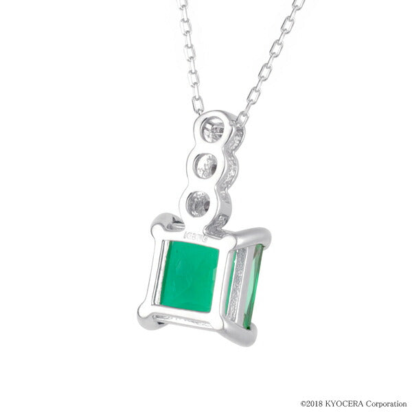 エメラルド/ダイヤモンド K18ネックレス(クレサンベール/プリンセス/5月誕生石)《WPDE3143》