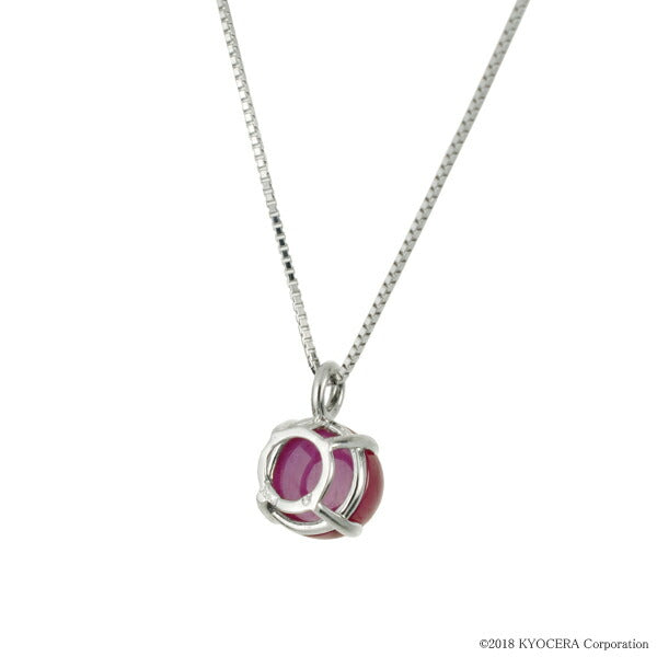 スタールビー プラチナネックレス(クレサンベール/カボションカット/7月誕生石)《WPDH2580》