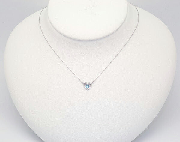 ブルートパーズ K18ネックレス(ハートモチーフ/11月誕生石)《WPDN2069》