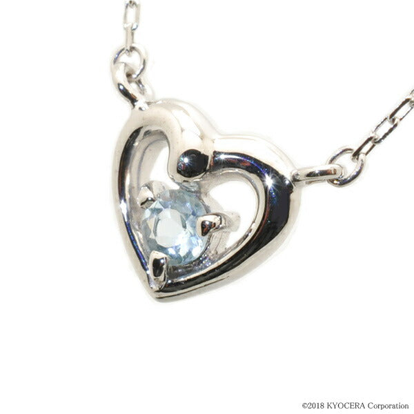 アクアマリン K18ネックレス(ハートモチーフ/3月誕生石)《WPDN2071》