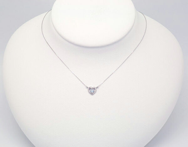 アクアマリン K18ネックレス(ハートモチーフ/3月誕生石)《WPDN2071》