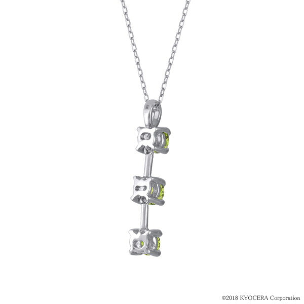 ペリドット K18ネックレス(スリーストーン/8月誕生石)《WPDN2075》