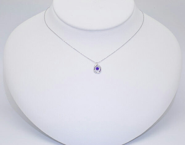 アメシスト/ダイヤモンド K18ネックレス(雫モチーフ/2月誕生石)《WPDN2083》