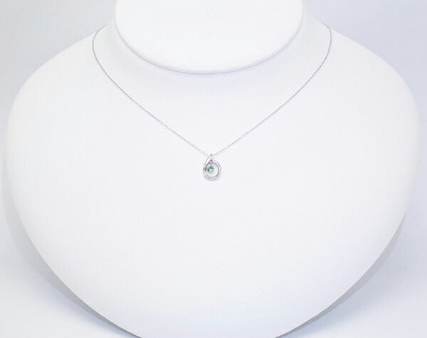 ペリドット/ダイヤモンド K18ネックレス(雫モチーフ/8月誕生石)《WPDN2084》