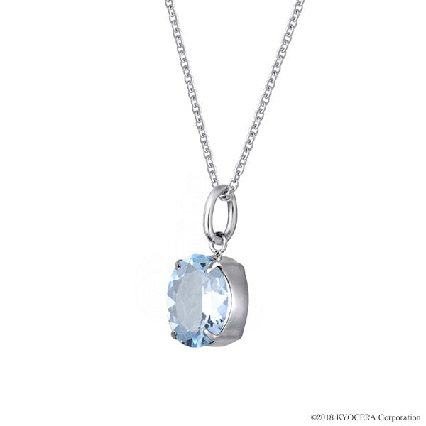 アクアマリン K18ネックレス(オーバル/3月誕生石)