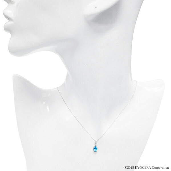 ブルートパーズ/ダイヤモンド K18ネックレス(オーバル/11月誕生石)《WPDN2991》