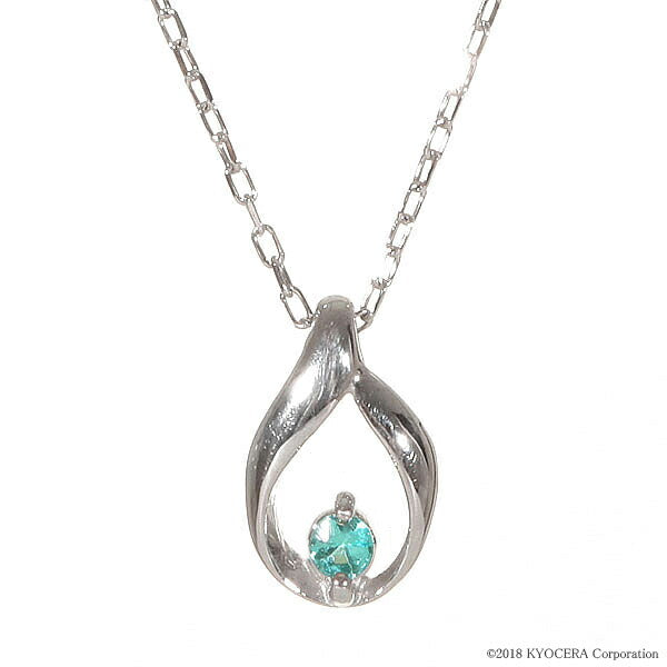 トルマリン K18ネックレス(ネオンブルー/雫モチーフ/10月誕生石)《WPDN3006》