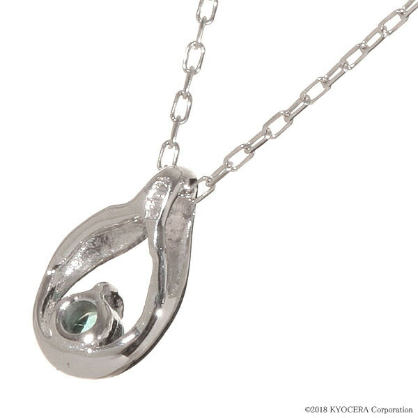 トルマリン K18ネックレス(ネオンブルー/雫モチーフ/10月誕生石)《WPDN3006》