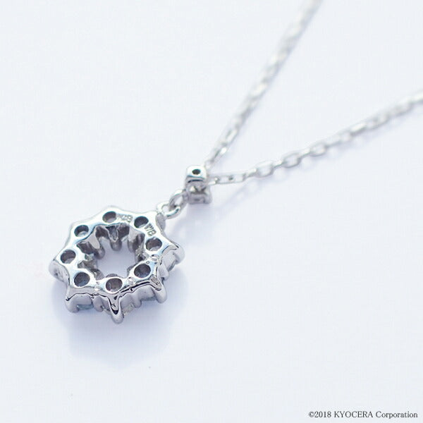 アクアマリン/ダイヤモンド K18ネックレス(フラワーモチーフ/3月誕生石)《WPDN3088》