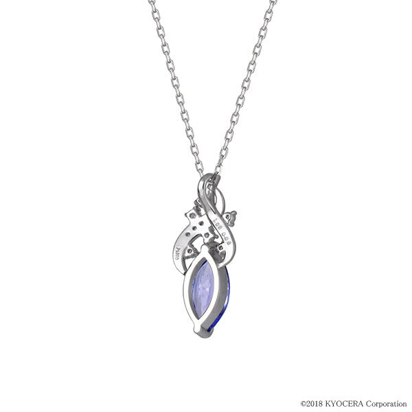 タンザナイト/ダイヤモンド PTネックレス(マーキス/12月誕生石)《WPDN3340》