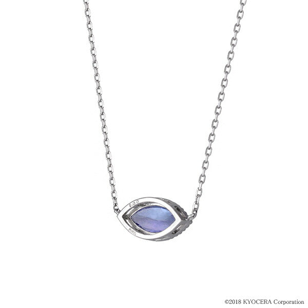 タンザナイト プラチナネックレス(マーキス/両吊り/ミル打ち/12月誕生石)《WPDN3342》