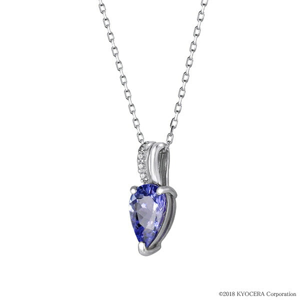 タンザナイト/ダイヤモンド プラチナネックレス(ペアシェイプ/12月誕生石)《WPDN3347》