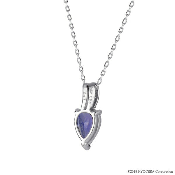 タンザナイト/ダイヤモンド プラチナネックレス(ペアシェイプ/12月誕生石)《WPDN3347》