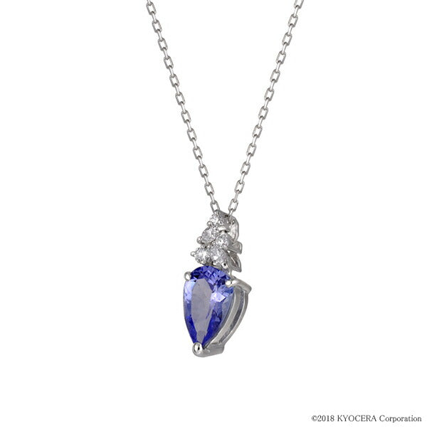 タンザナイト/ダイヤモンド PTネックレス(ペアシェイプ/12月誕生石)