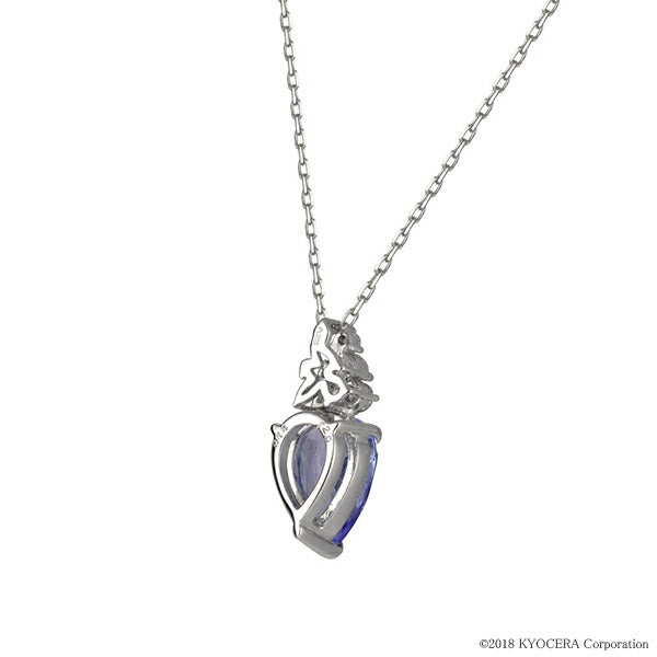 タンザナイト/ダイヤモンド PTネックレス(ペアシェイプ/12月誕生石)《WPDN3348》