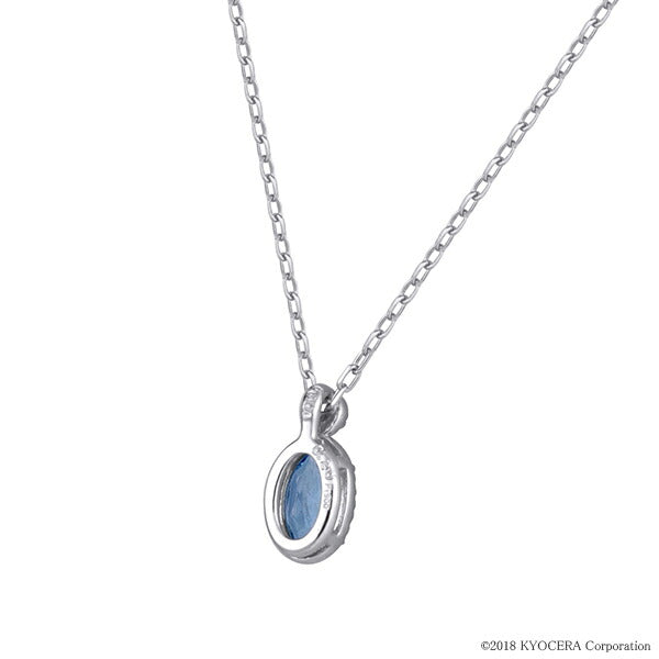 アクアマリン プラチナネックレス(サンタマリア/オーバル/ミル打ち/3月誕生石)《WPDN3401》