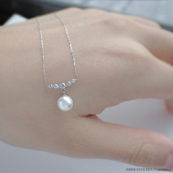 パール/ダイヤモンド K18ネックレス(アコヤ真珠 /6.0mmUP/6月誕生石)《WPDQ3082》