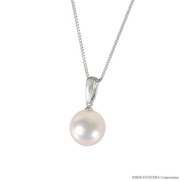 パール/ダイヤモンド プラチナネックレス(花珠/アコヤ真珠/9.0mmUP/ミル打ち/6月誕生石/花珠鑑別鑑定書付き)《WPDQ3423》
