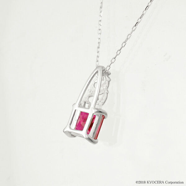 ルビー K18ネックレス(クレサンベール/プリンセス/アンティーク風/7月誕生石)《WPDR2949》