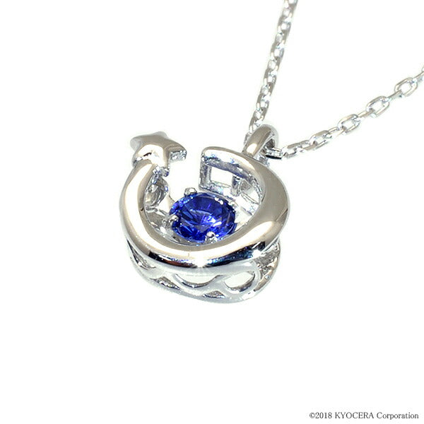 ブルーサファイア K18ネックレス(クレサンベール/ダンシングストーン/サークル/9月誕生石)《WPDS2203》