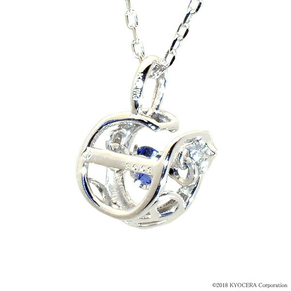 ブルーサファイア K18ネックレス(クレサンベール/ダンシングストーン/サークル/9月誕生石)《WPDS2203》