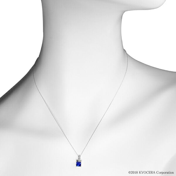 ブルーサファイア/ダイヤモンド K18ネックレス(クレサンベール/プリンセス/9月誕生石)《WPDS3143》