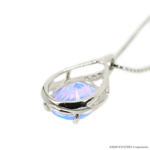 ウォーターオパール/ダイヤモンド プラチナネックレス(クレサンベール/オーバル/雫モチーフ/10月誕生石)《WPDW2633》