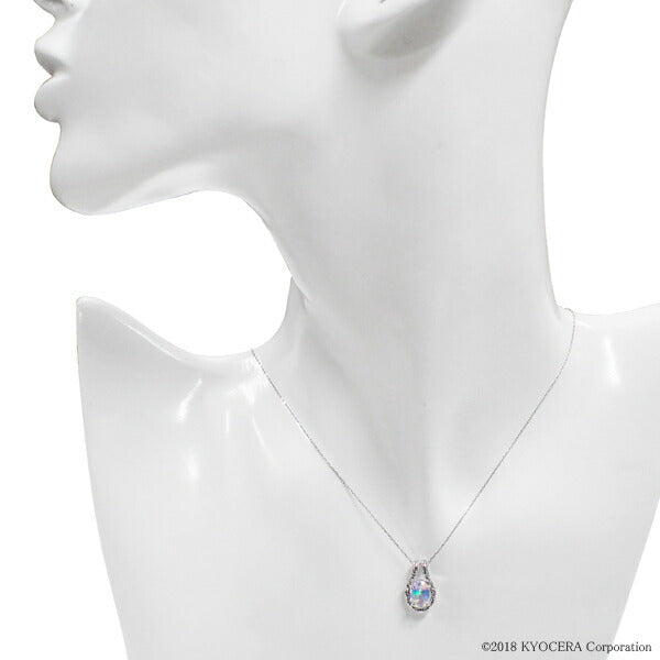 ウォーターオパール/ダイヤモンド K18ネックレス(クレサンベール/オーバル/10月誕生石)《WPDW2944》