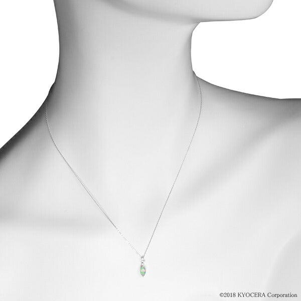 ウォーターオパール/ダイヤモンド K18ネックレス(クレサンベール/マーキス/10月誕生石)《WPDW3141》