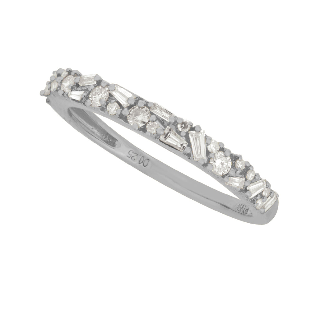 ダイヤモンド プラチナリング(計0.25カラット/テーパーバケット/4月誕生石)《WRGD3868》