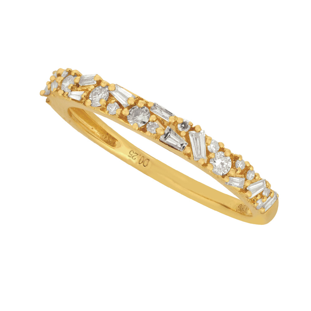 ダイヤモンド K18リング(計0.25カラット/テーパーバケット/4月誕生石)《WRGD3869》