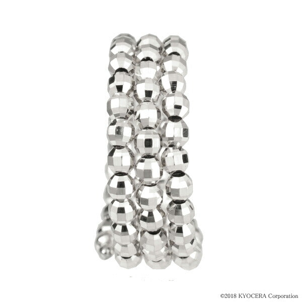 K18リング(ホワイトゴールド/フリーサイズ/カットボール/形状記憶)